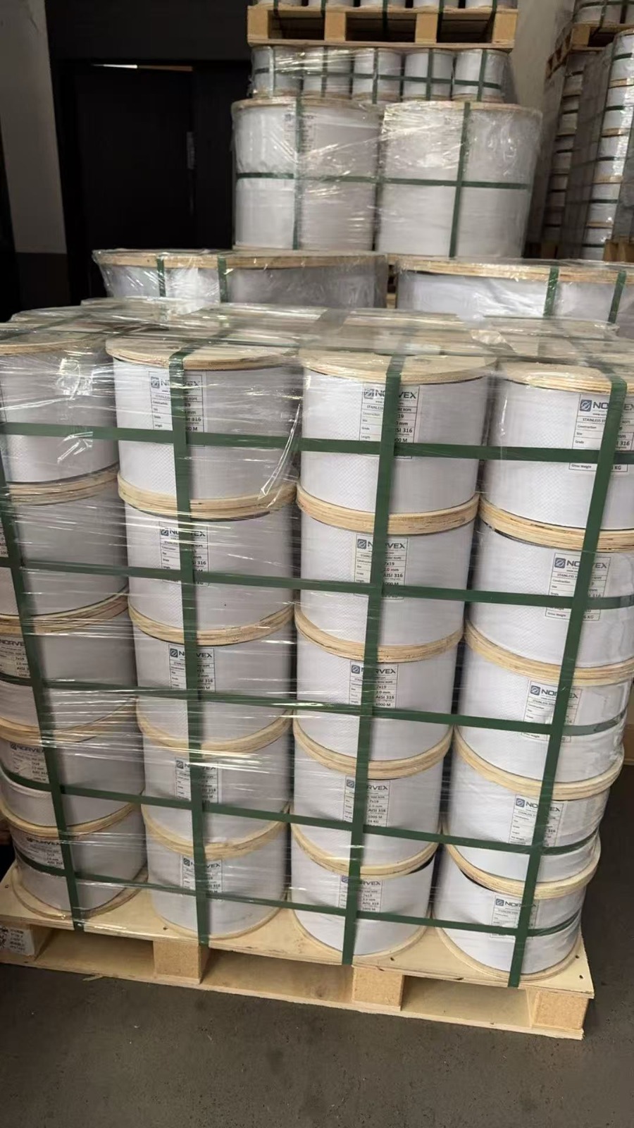 Packed reels, ready for dispatch
